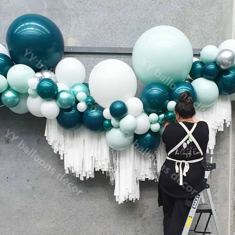 Воздушные шары-гирлянды металлические серебристые пастельные двухслойные