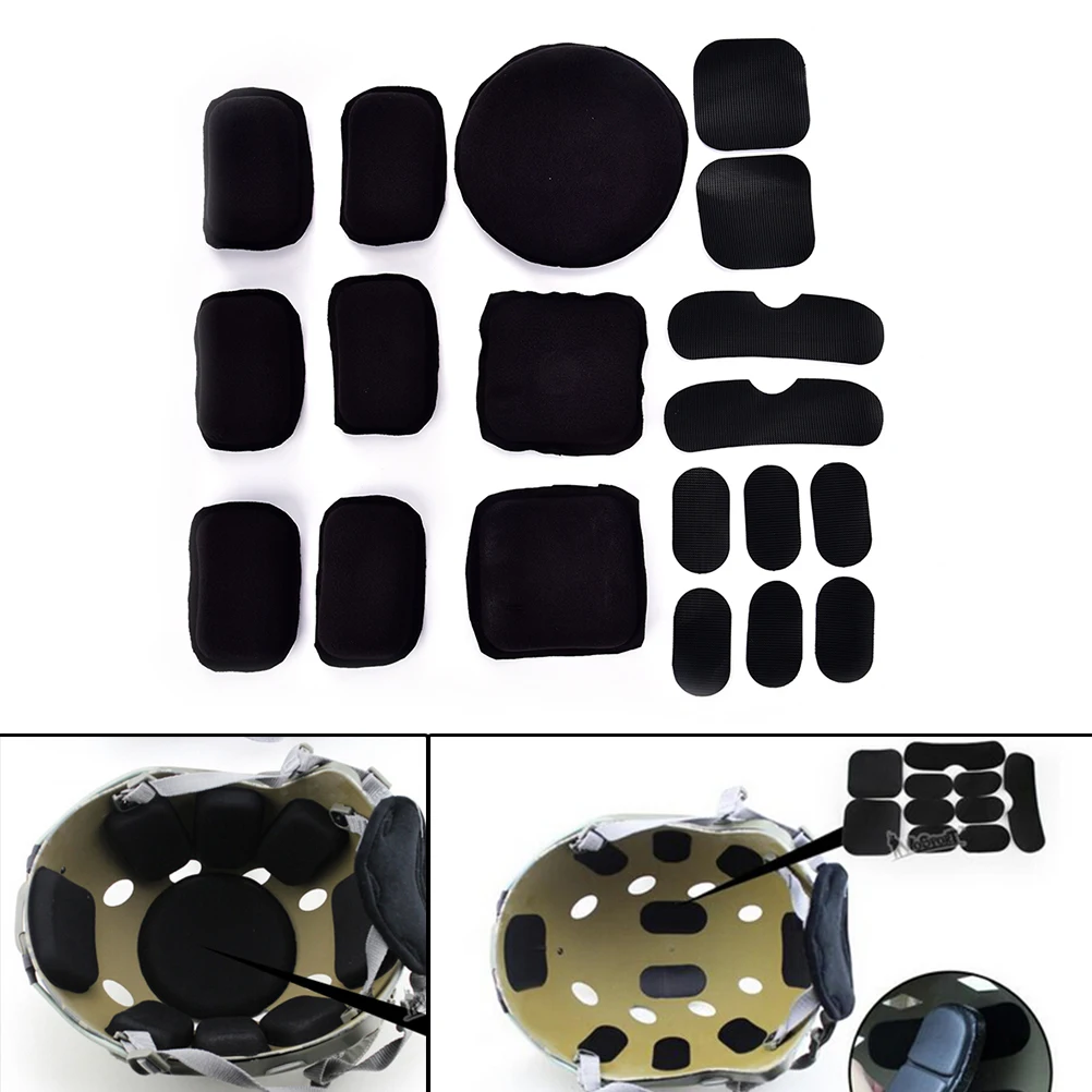 

19Pcs/set EVA Hunting Helmet Protective Pad Combat Paintball for Airsoft Tactical Military Helmet Pads