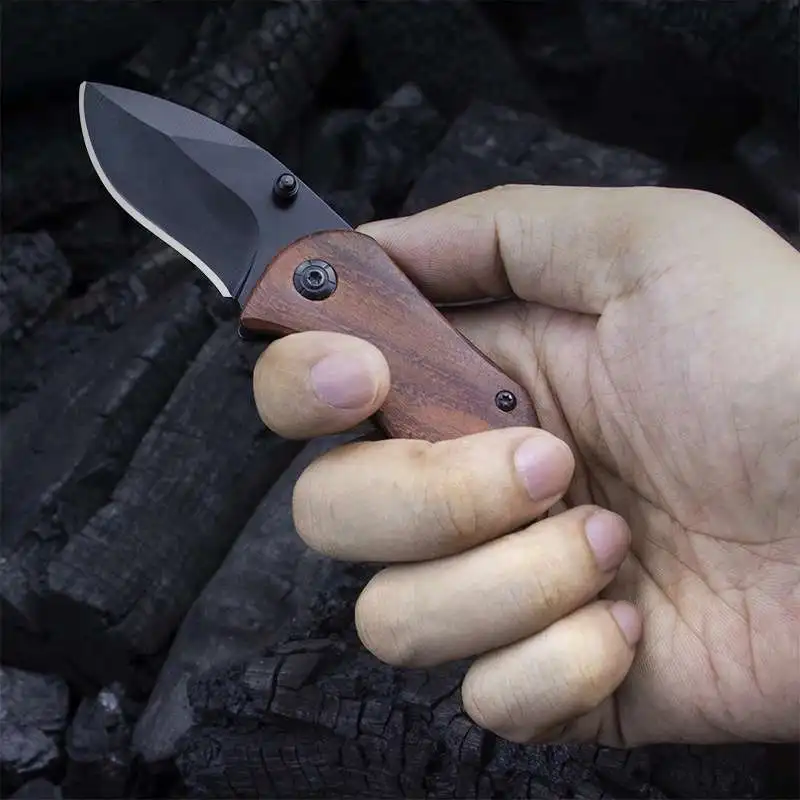 Складной нож 5cr18mov тактический карманный Клинок с деревянной ручкой для кемпинга