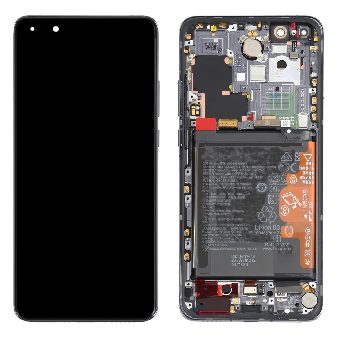 Pantalla LCD y digitalizador para Huawei P40 Pro, montaje completo con Marco, nuevo-2