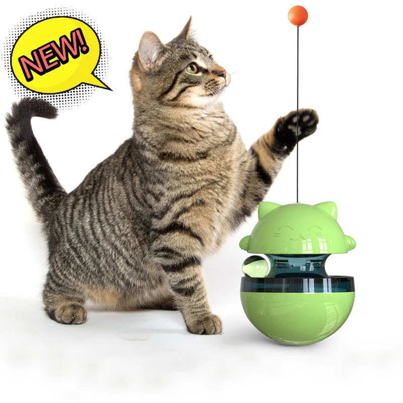 

Funny Cat Toys Pet Slow Leaking Food Ball Cat Educational Tumbler Toy Food Dispenser IQ Improve Training Toys Pet Supplies