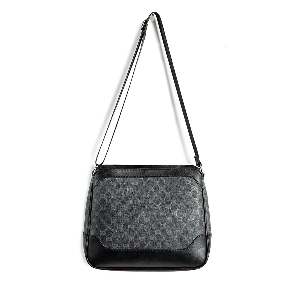 

Trendy Men Business Messenger Bag Famous Brand Design Letter Leather Single Shoulder Bag Male Crossbody Satchels Pad Pouch