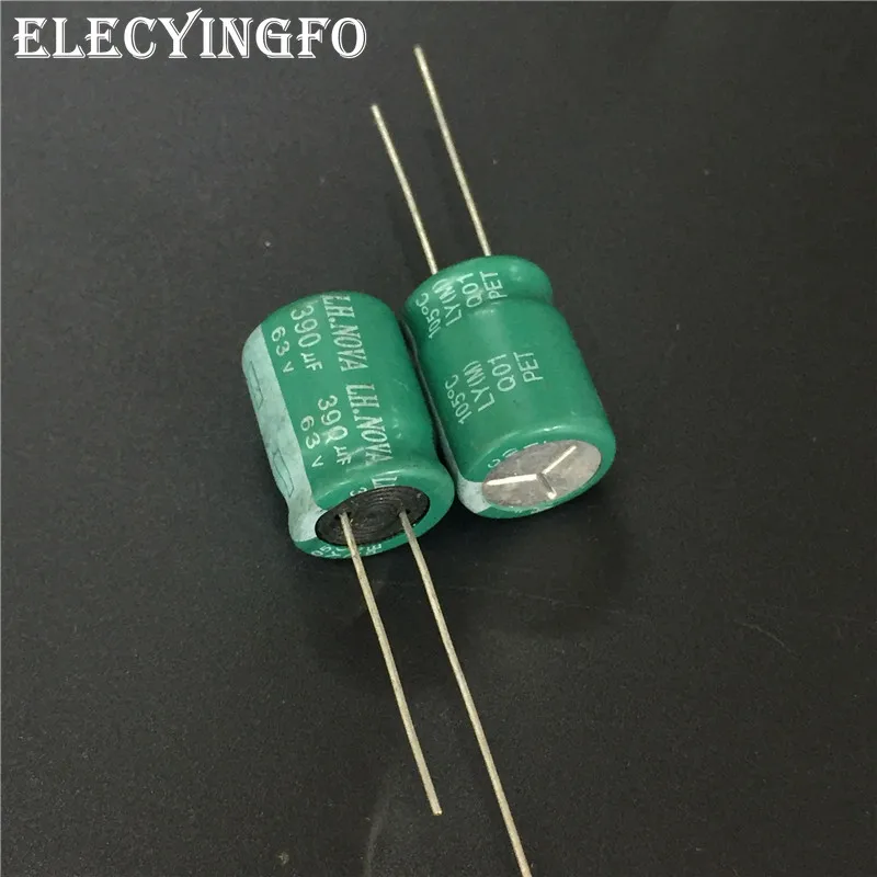 

5pcs/50pcs 390uF 63V390uf LH.NOVA LY Series 12.5x20mm 63V390uF Good Quality Aluminum Electrolytic Capacitor