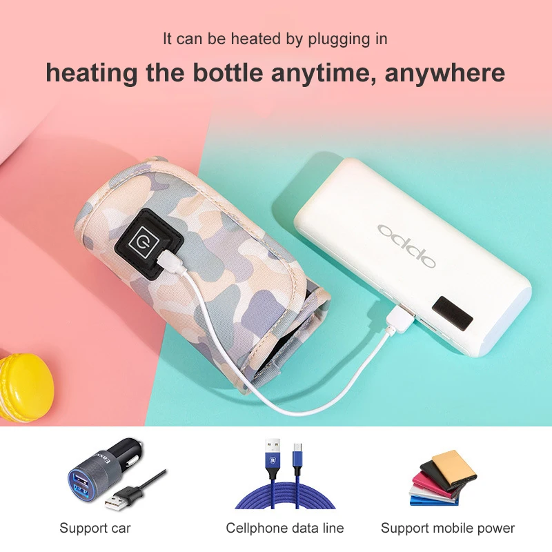 USB молочная бутылка детской воды грелка термостат дорожная коляска в виде машины