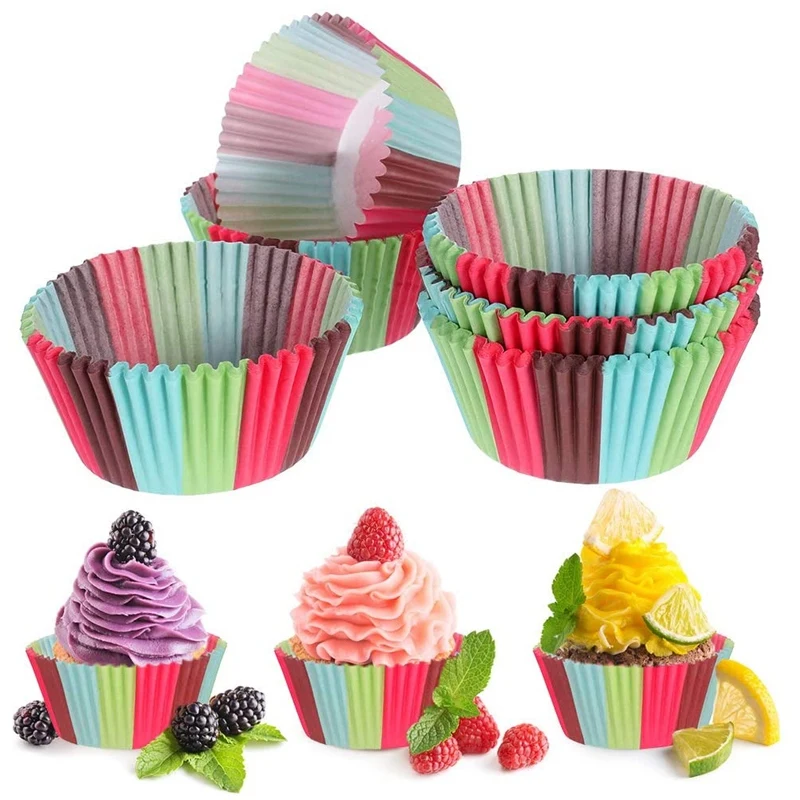 

600Pcs Cupcake Cases Baking Cake Paper Wrapper for Wedding Party Birthday Serving Small Cake Dessert Chocolate Cookies