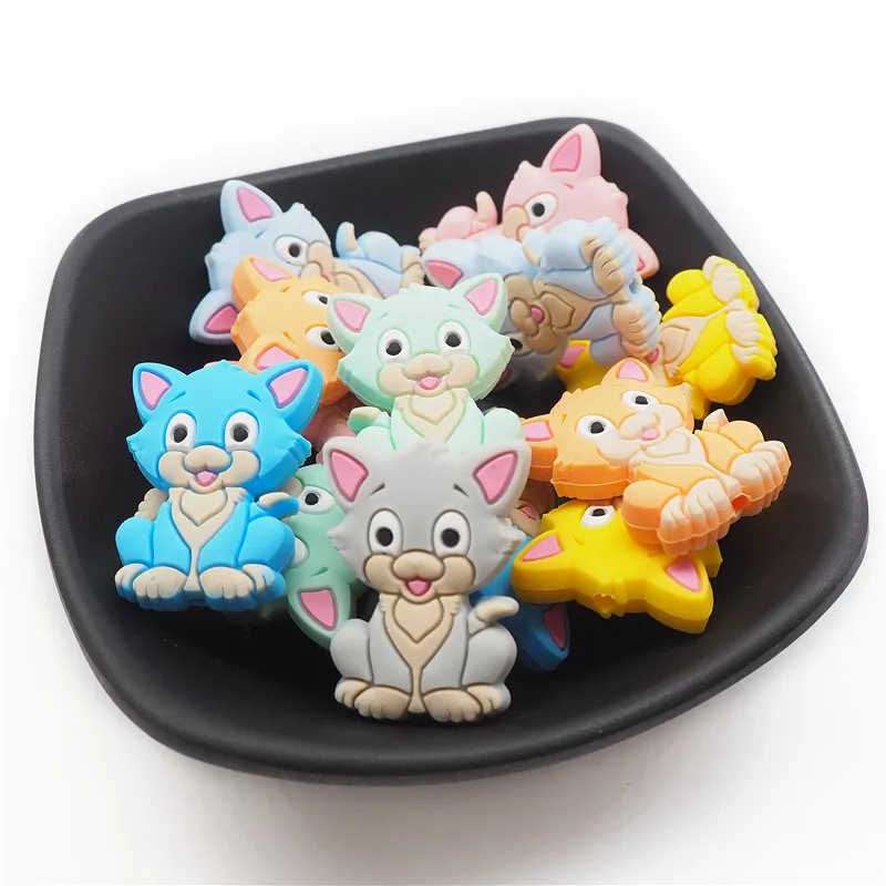 Ченкэй 10 шт. Силиконовый грызунок с котом для изготовления украшений своими