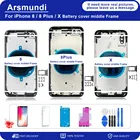Чехол для iPhone 8, 8Plus, X, задняя крышка батарейного отсека, средняя рамка Шасси, лоток для SIM-карты, боковые ключи, для iPhone 8, 8Plus, X