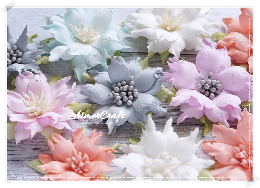 3 шт. металлические Вырубные штампы с цветочным рисунком искусственное рельефное