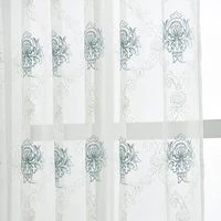embroidery window screen high end blue modern and simple european curtains for living room and bedroom curtain balcony