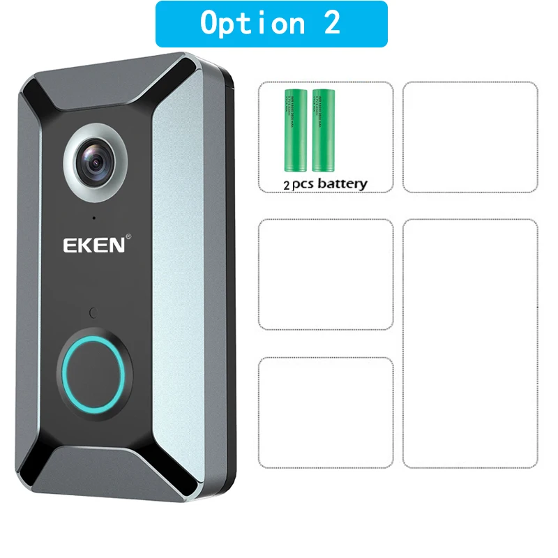 Eken V6 wifi умная Беспроводная 720P Водонепроницаемая видеокамера на дверной звонок Облачное хранилище дома безопасности домофонный дверной звонок серый - Цвет: Option 2