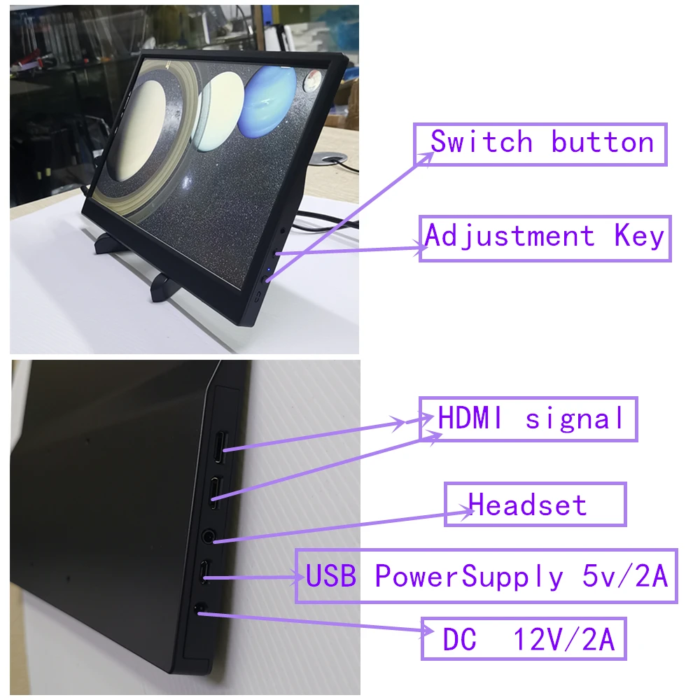 

13.3-inch 2K Mini HDMI display 2K raspberry Pie / PS4 display 2560X1440