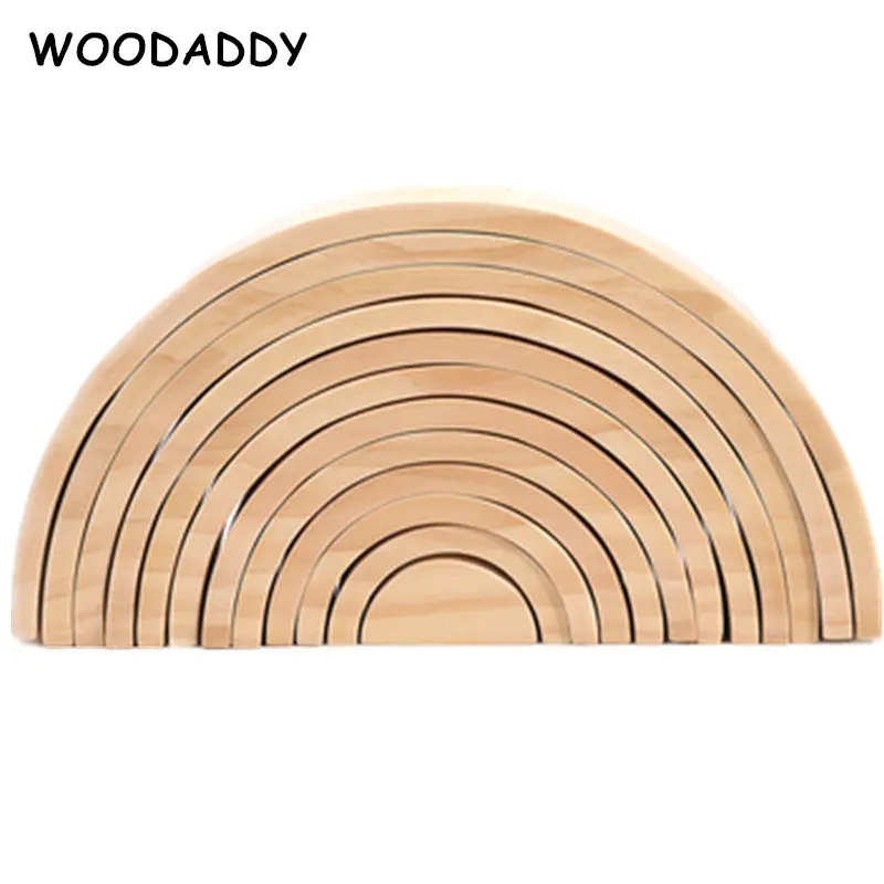 Деревянные радужные блоки Неокрашенная серия радужных строительных блоков