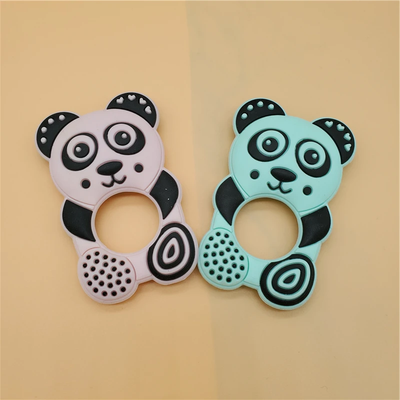 

1pc Cartoon Panda Baby Teether Chew Toy BPA Free Silicone Teethers For Teeth DIY Baby Teething Necklace Silicone Beads