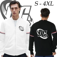 2022 spring and autumn newest style dc printing mens baseball uniform solid color outdoor jogging leisure trendy mens jacket