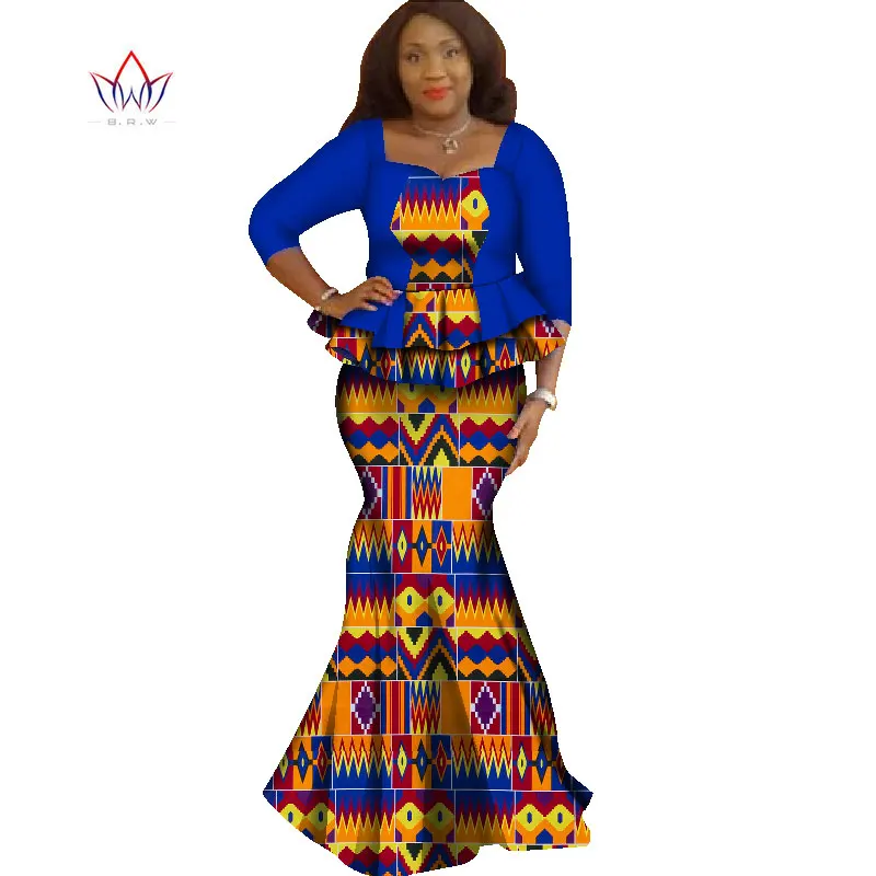 Летний комплект с юбкой Африканский Разработанный одежда традиционные Базен