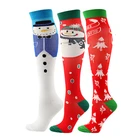 3 парлот, новые Компрессионные носки для мужчин и женщин, Рождественская серия, снеговик, олень, рождественская елка, компрессионные чулки