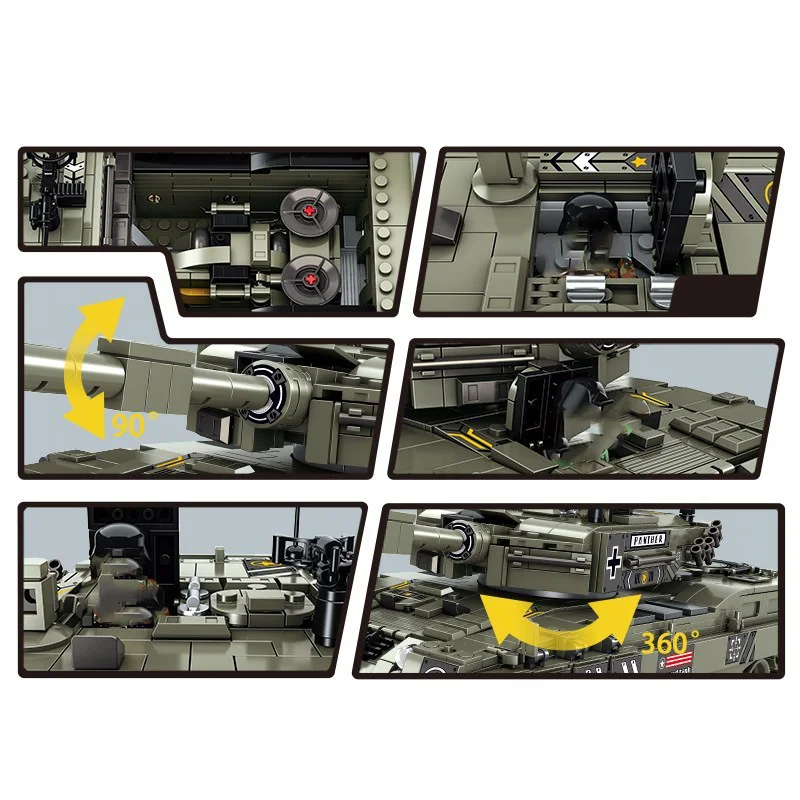 

632003 Panlos Military Leopard 2 Main Battle Tank Building Blocks Bricks Model Educatonal Toys For Children Boys Gift