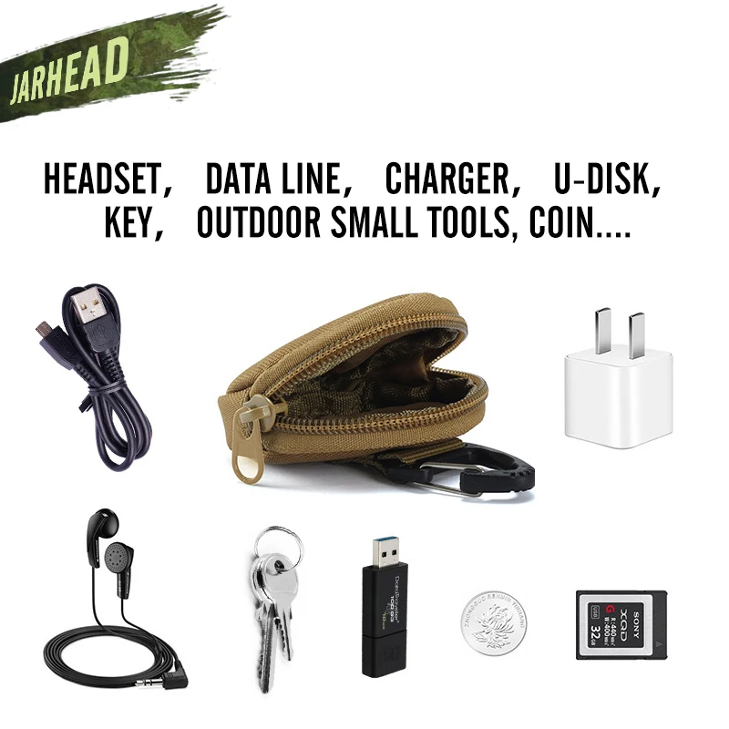 Нейлоновый открытый круглый карман для монет сумка гарнитуры маленькая MOLLE чехол