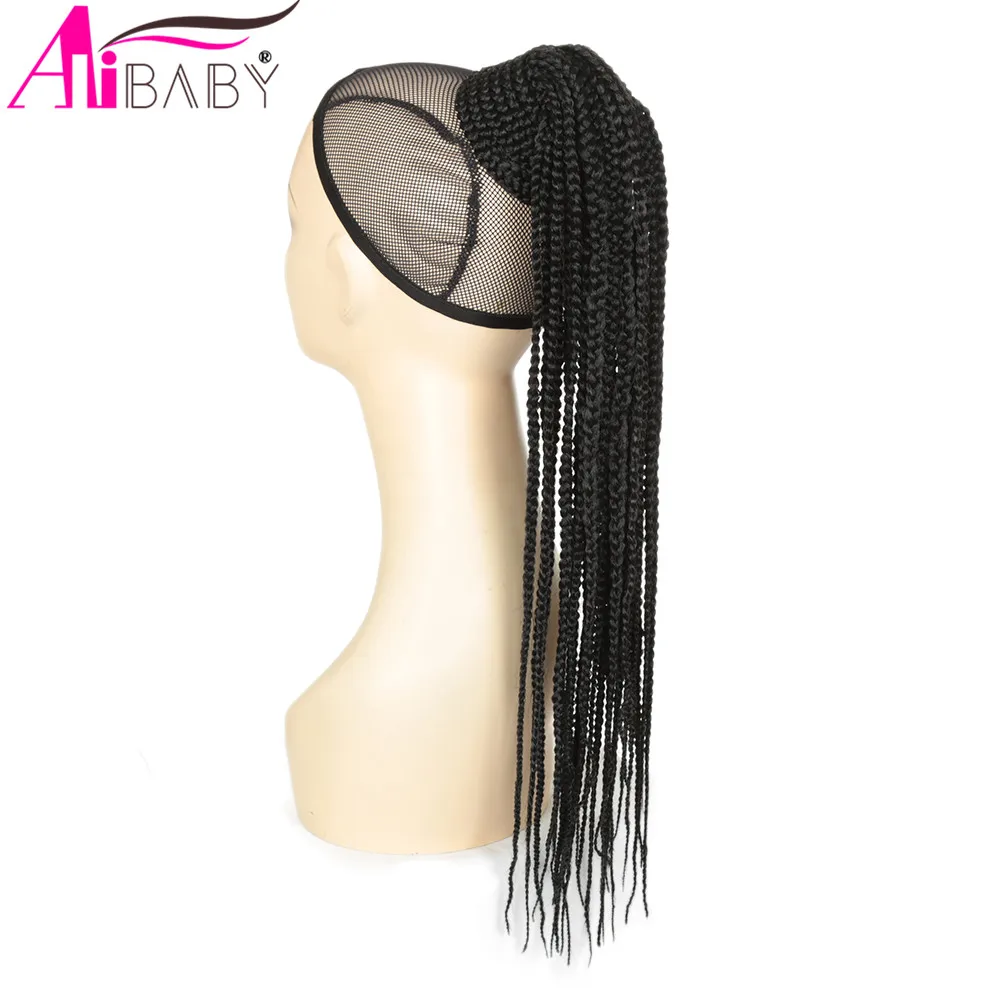 

Синтетический прямой хвост в коробке, накладные волосы с зажимом, черные волосы для наращивания конского хвоста, 22 дюйма для афроамериканск...