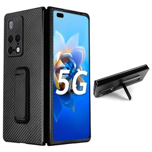 for huawei mate x2 5g case luxury carbon fiber back protection phone cover with stand holder for huawei mate x 2 funda free global shipping