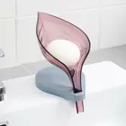 Креативная Коробка для мыла в виде листьев, нескользящая, держатель для мыла, многофункциональная губка для раковины, мыльница, аксессуары для ванной