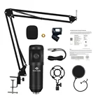 Студийный конденсаторный микрофон с амортизирующим креплением, гибкий ножничный рычаг для сетевого вещания, онлайн пения