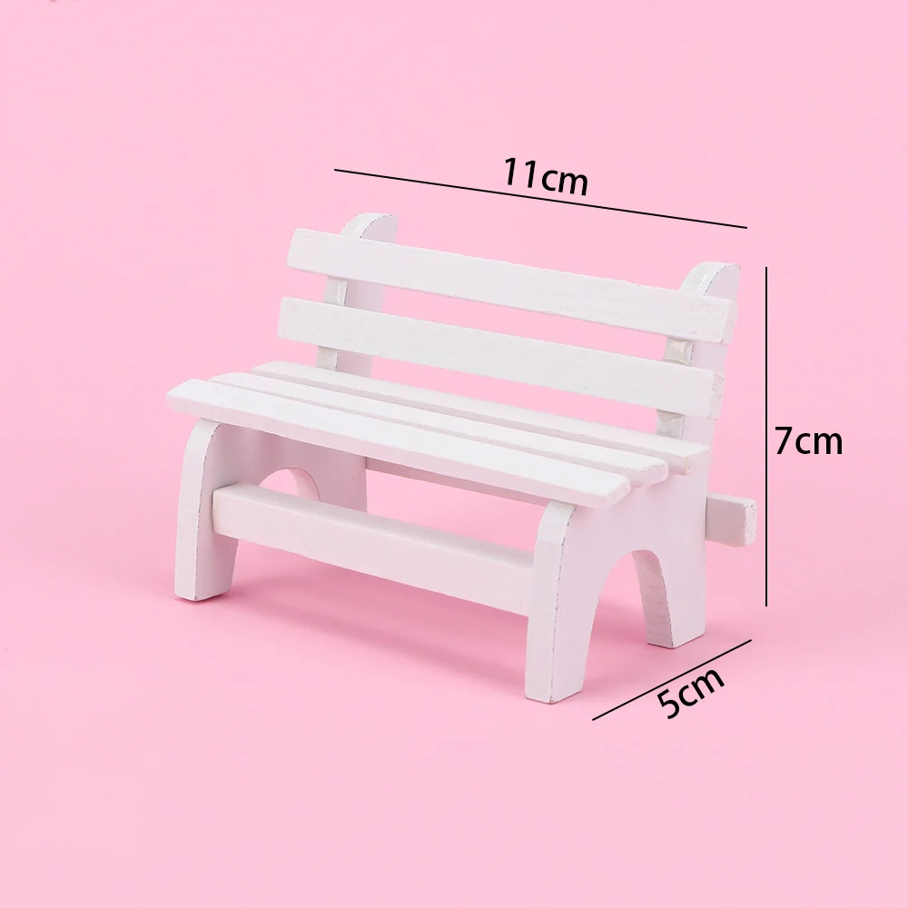 Mini Chair Bench Stool Ornaments Wooden Props Diy Toys Home Garden Decor Miniatures Dollhouse Furniture Decoration Crafts 1Pc | Дом и сад