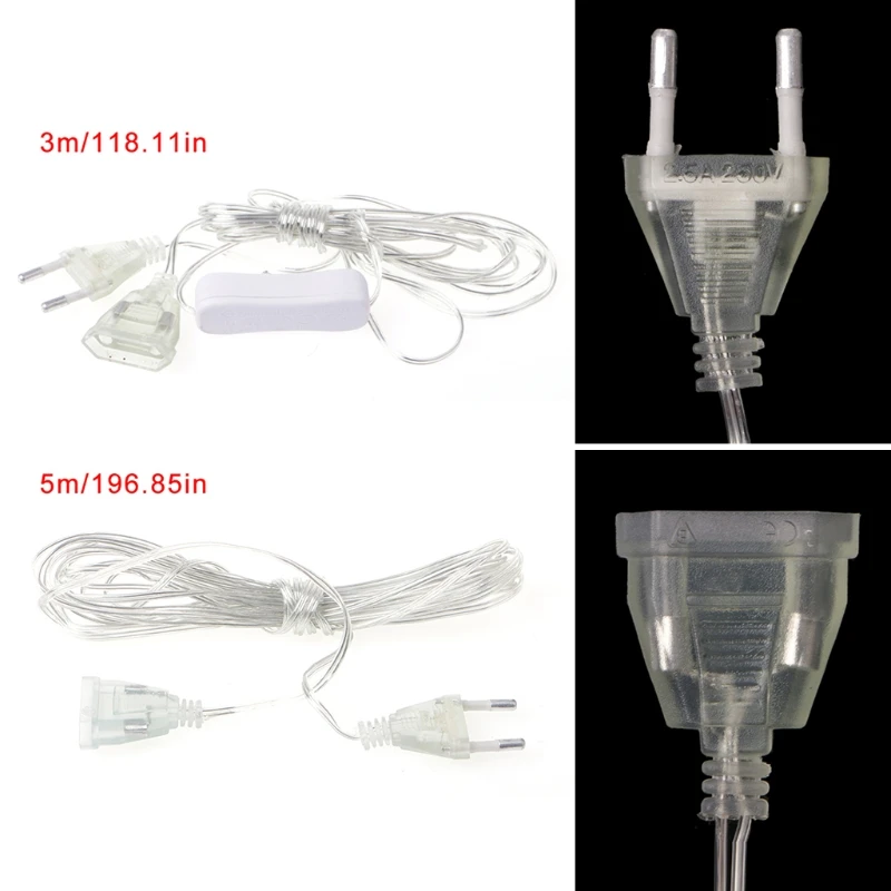 

100W EU Plug Male To Female Power Supply AC Adapter Extension Cable Cord 5m 32CA
