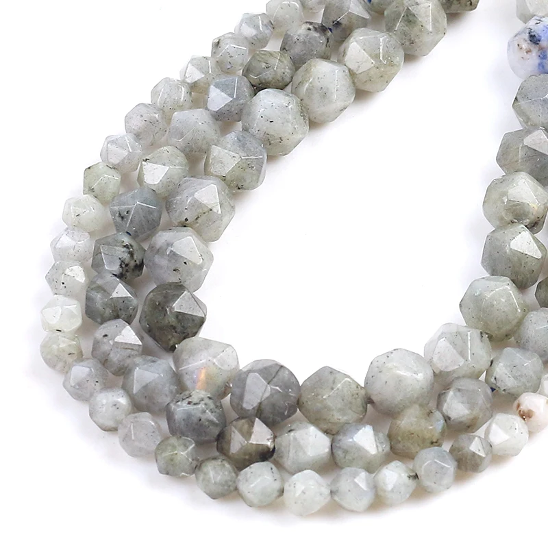 Natural Light Flash Stone Split Surface Faceted Loose Spacer Beads 15''Strand 6/8/10mm For Jewelry Making DIY Bracelet | Украшения