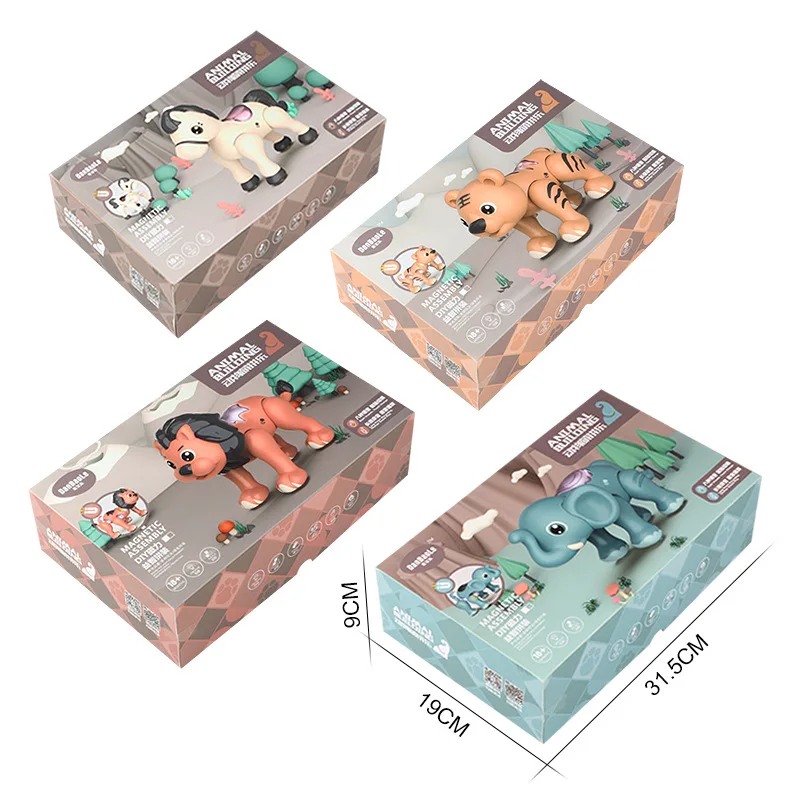 

Egg Baole Magnetic Assembled Animal Emulate Toy Model Pony Elephant Lion Tiger Zoo Toy Boy Girl Gift
