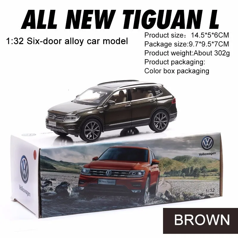 

1/32 Alloy Model Car Toy Brown Simulation Off-road Vehicle Suv 6 Doors Opened With Music And Light Pull Out Function