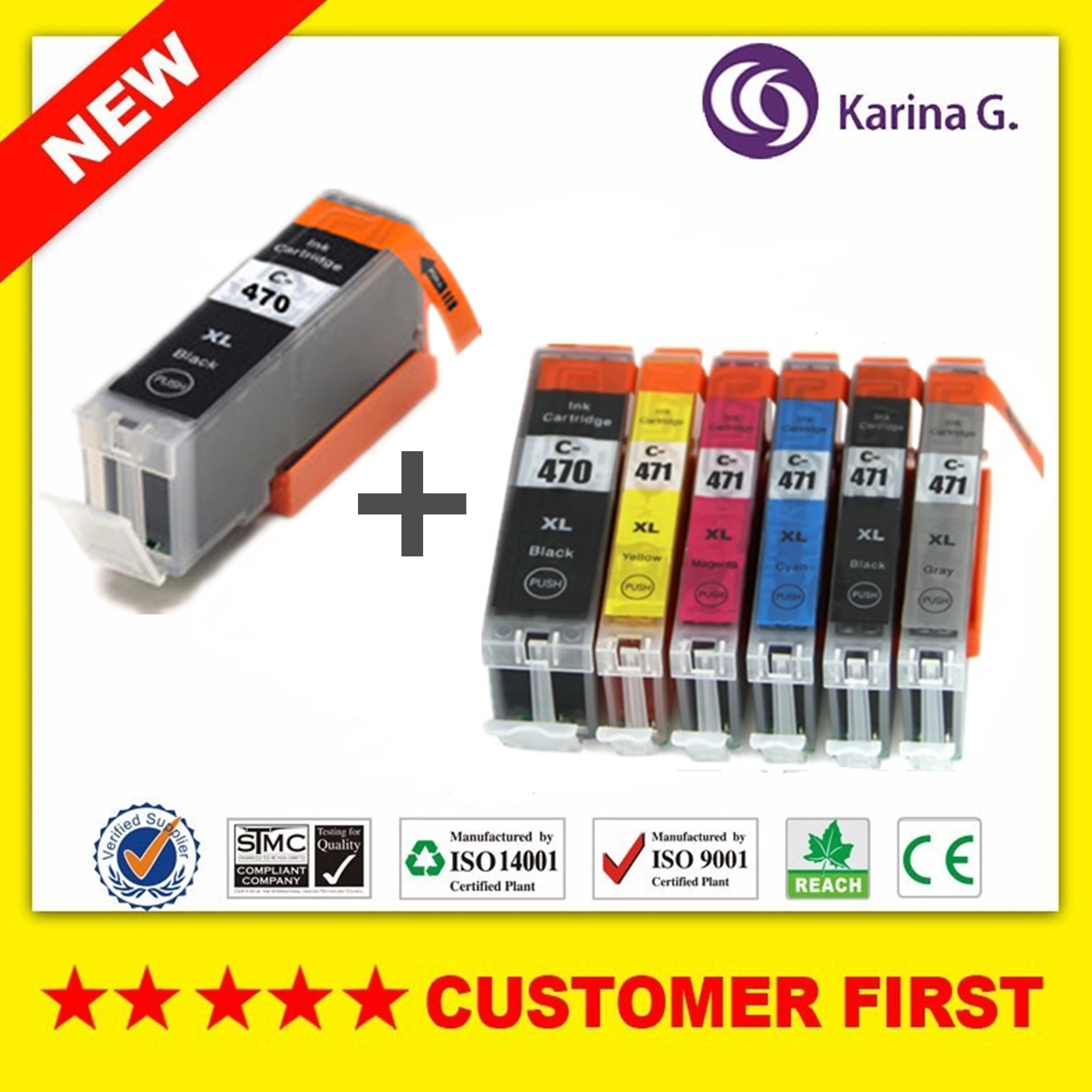 Совместим с Canon PGI470 CLI471 PGI-470 PGI 470 картридж костюм для PIXMA MG7740 TS8040 TS9040 и т. Д. |