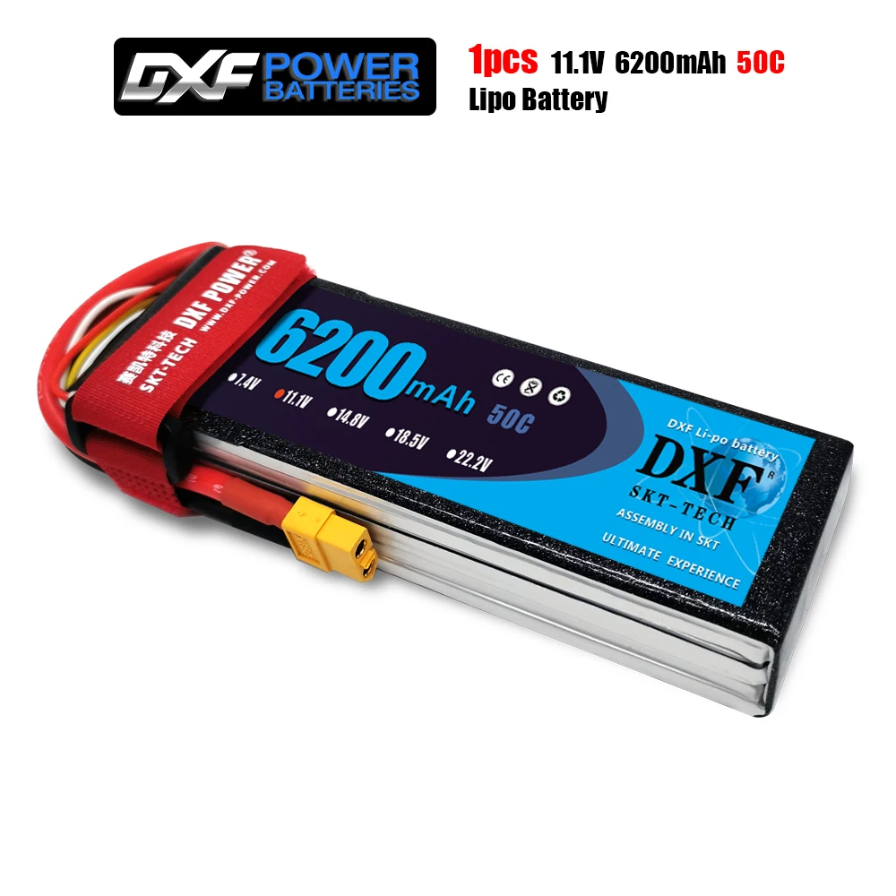 DXF Хорошее качество RC Bateria 11 1 В 6200 мАч 50C Max 100C Lipo Аккумулятор AKKU для вертолета
