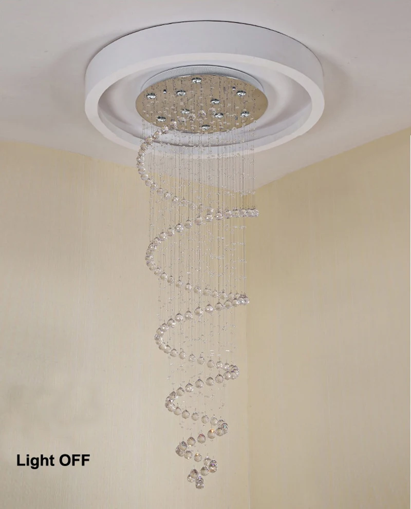 en Ucuz Yaratıcı LED Spiral Kristal Avize Fuaye Merdiven Merdiven Yatak Odası Otel HallCeiling Asılı Süspansiyon Lambası