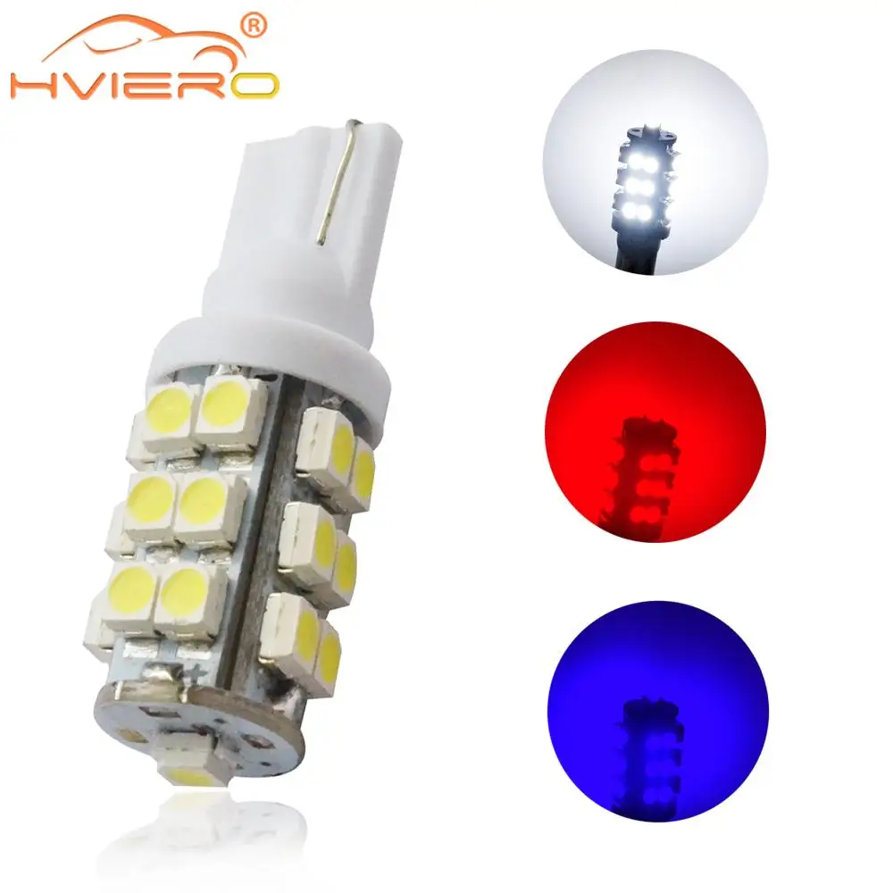 10 шт. белый красный синий Интерьер лампы T10 W5w автомобиля 25smd клиновидные 1210 3528 921 194