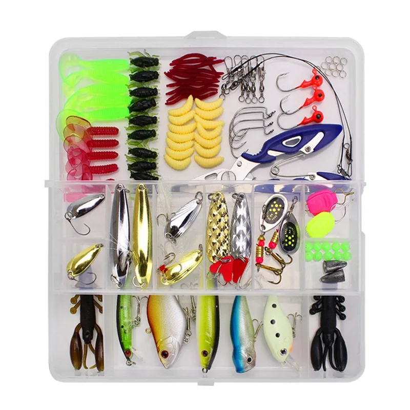 

Multi Fishing Lure Mixed Colors Plastic Metal Bait Soft Lure Kit Fishing Tackle Wobbler Spoon Pesca Peche Artificias