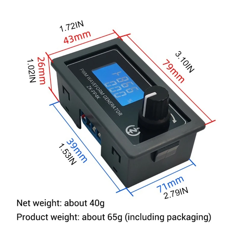 

PP4K DC 3.3-30V Digital Display RPM Adjustable PWM Pulse Generator Lighting LED Motor Speed Controller 85AC