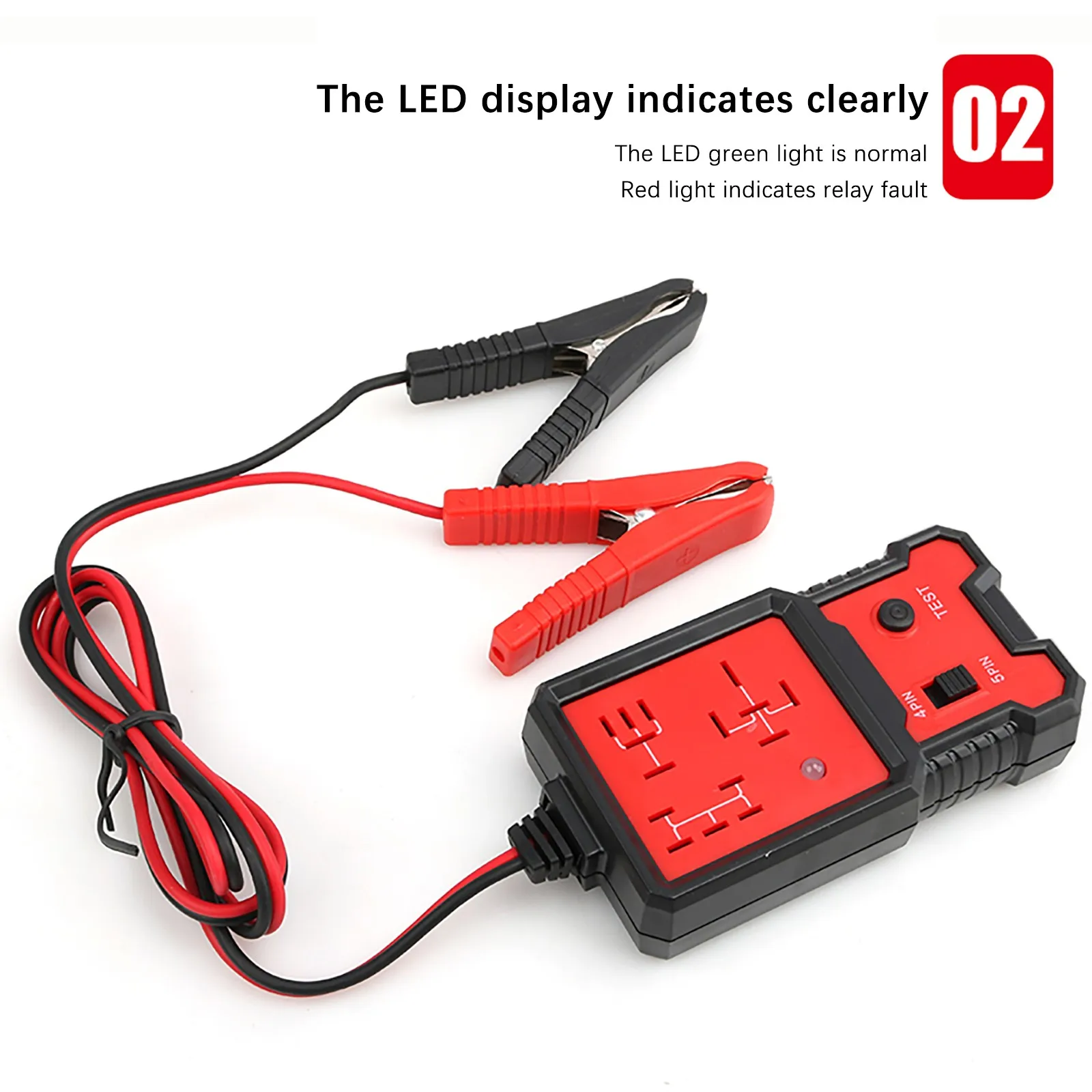 Электронный релейный тестер с зажимами устройство для проверки автомобильных