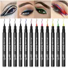 Жидкая подводка для глаз для макияжа кошачий глаз, 12 цветов, водостойкая стойкая корейская косметика, высокое качество, профессиональный макияж TSLM1