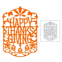 2020 new words happy thanks giving metal cutting dies and lace background die scrapbooking for crafts card making no stamps sets