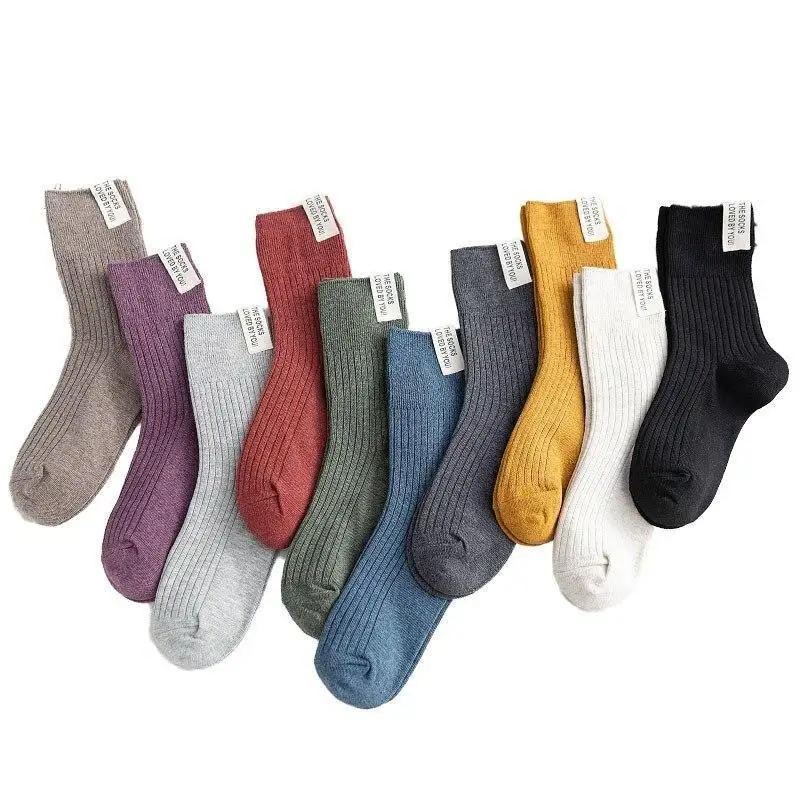 Новые шерстяные вязаные женские длинные носки Jeseca в стиле Харадзюку модное