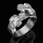 Кольцо на палец, в стиле панк, с золотыми и серебряными вставками, кольца для мужчин и женщин