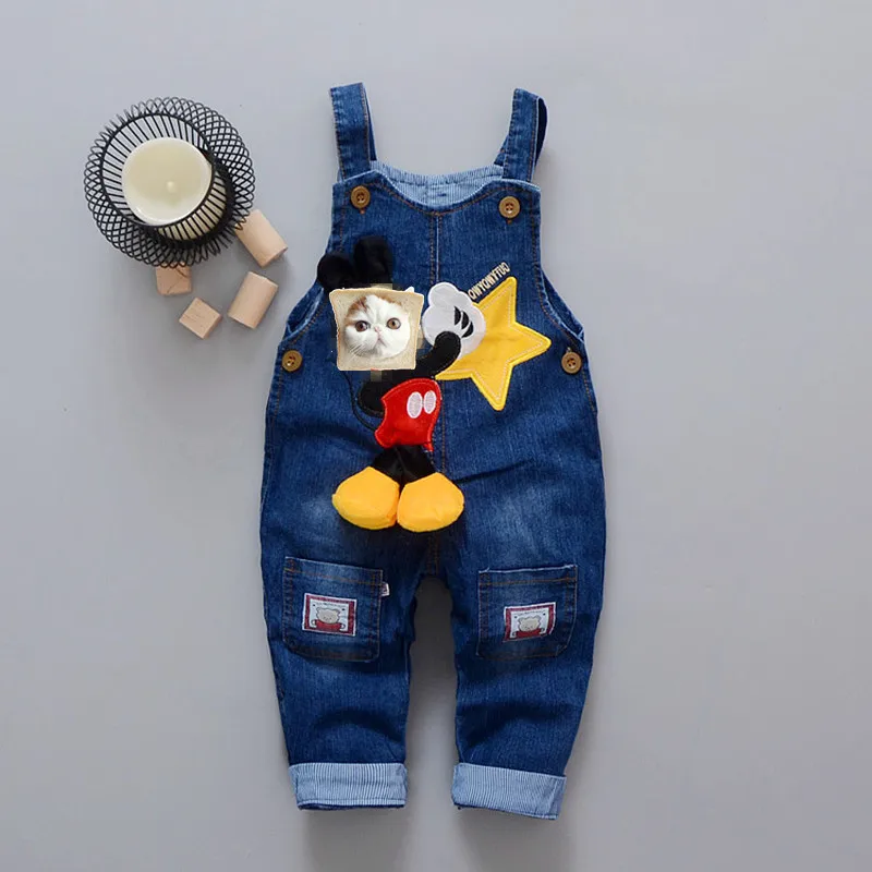 Джинсовый комбинезон для мальчиков длинные штаны детский маленьких |