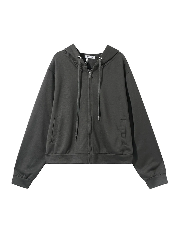 

Coat Autumn / Winter 2020 New Women's Loose Korean Hooded Zipper Long Sleeve Top Fashion Ins