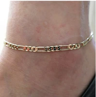 retro metal goldsilver color figaro snake link chain anklet for women men ankle bracelet fashion beach accessories foot jewelry