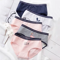 zjx 5pcsset panties women underwear pure cotton comfort seamless girls cute print briefs breathable underpants women lingerie
