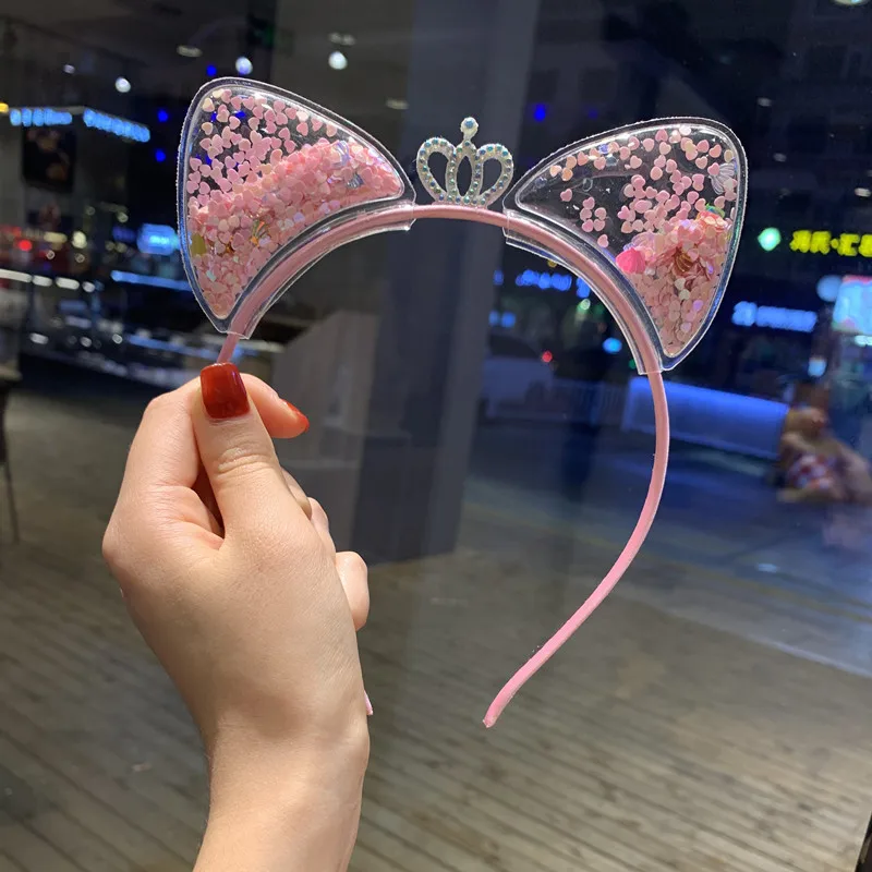 

Cute Cat Ear Hairband Baby Girls Headband Kids Sequins Bow Princess Headband Party Girls Hair Accessories