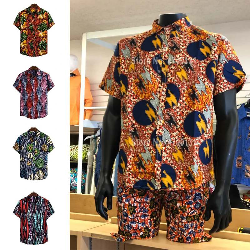

14style Men Dashiki Bazin Riche Blouse Fashion Tee Tops India Casual T Shirts Male Short Sleeve Print Retro Tops African Clothes