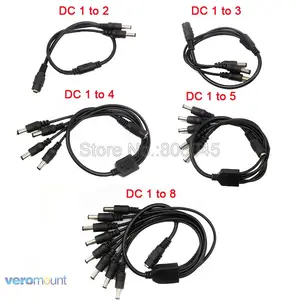 Женский соединитель постоянного тока на 2, 3, 4, 5, 8, штекер питания, адаптер, соединительный кабель, сплиттер для светодиодной ленты, камеры видеонаблюдения