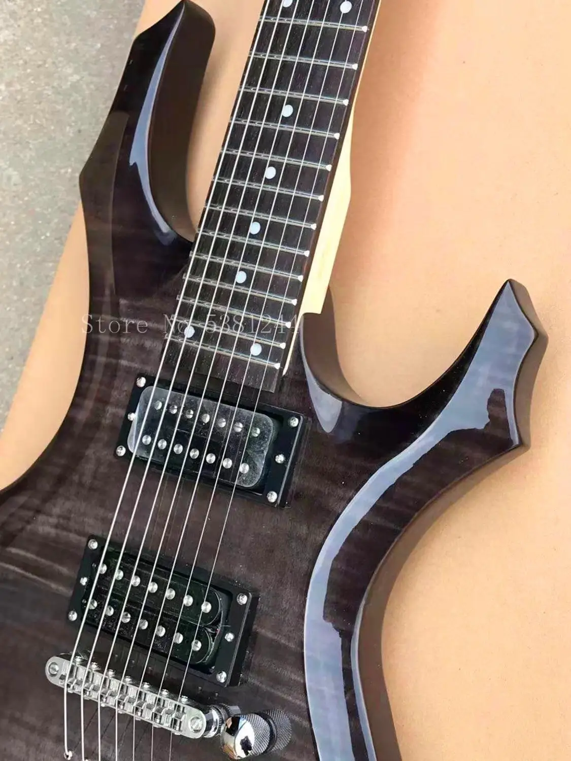 Бесплатная доставка V образный вырез 7 струнная электрогитара по индивидуальному